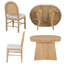 Table de salle à manger réglable ronde à ovale avec 4 chaises en rotin - parfaite pour les repas en famille-1554001845