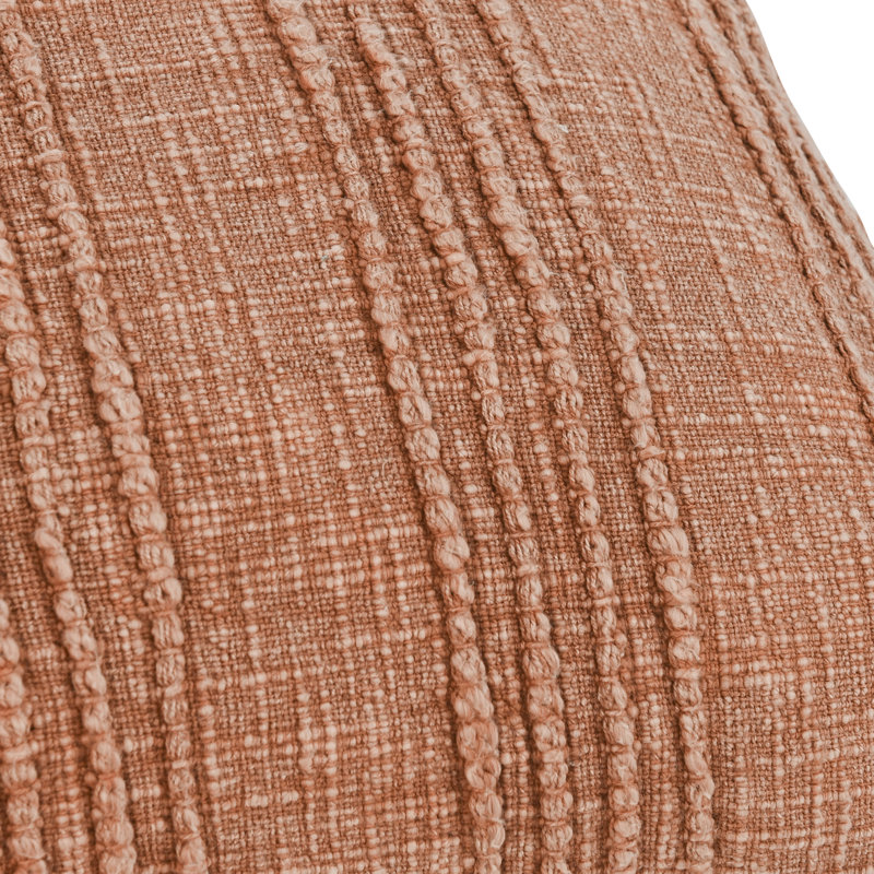 Housse de coussin décoratif en coton Kara, Terra Cotta Striped