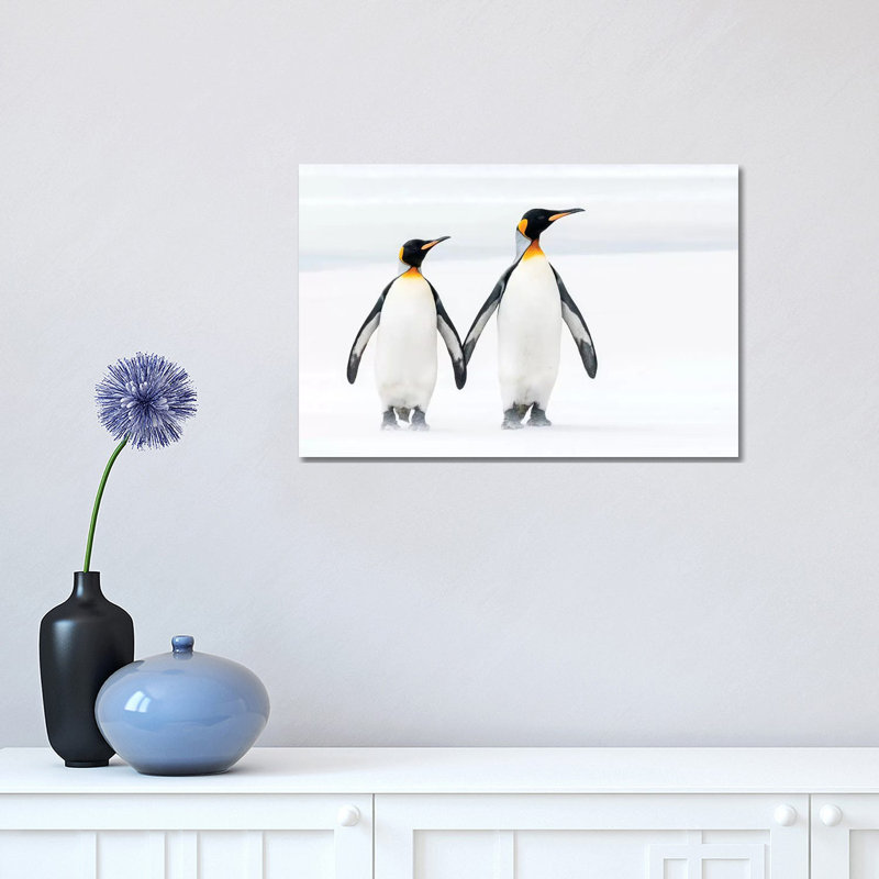 King Penguin Pair On Beach, Volunteer Beach, East Falkland Island, Falkland Islands by Tui De Roy - Wrapped Canvas Print