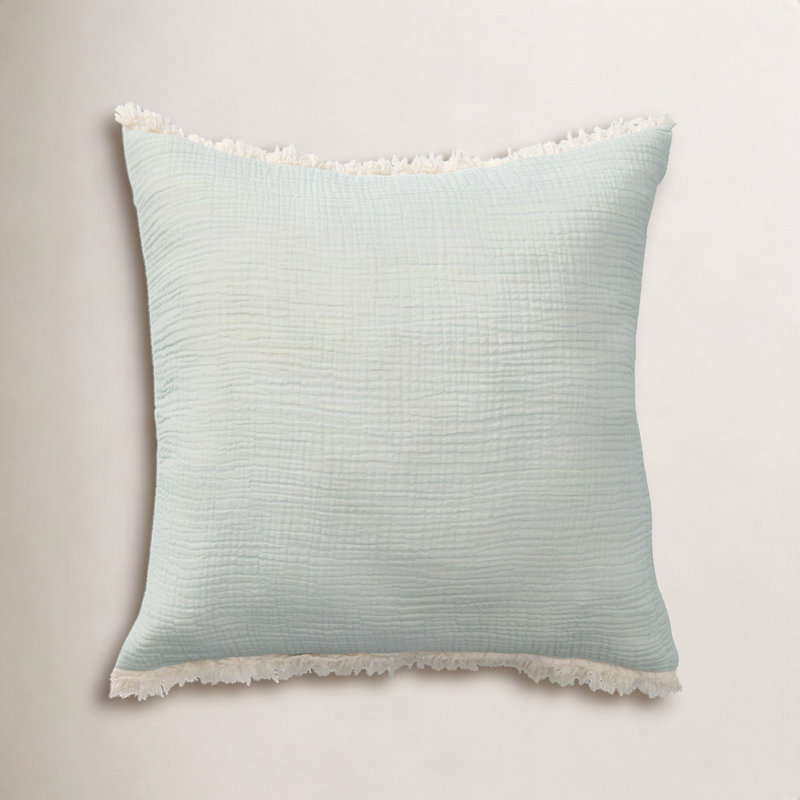 Coussin en coton Ava Karely, Turquoise, Inférieur