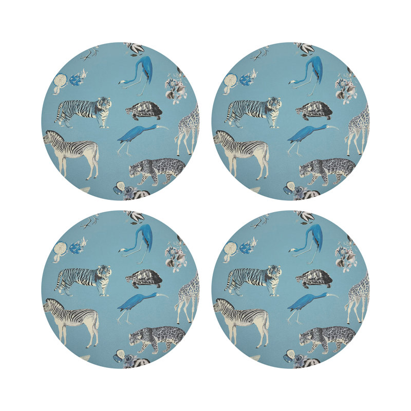 Exotix Natural Vegan Leather Round Coasters, Stamford