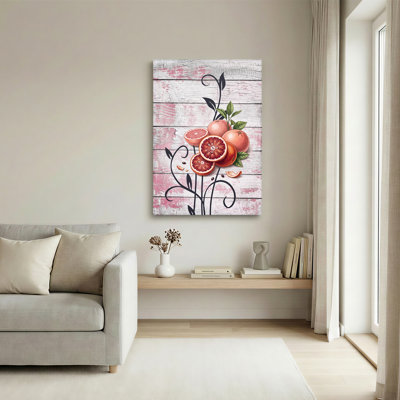 Art mural sur toile en bois rose patiné