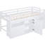 Lit mezzanine simple blanc avec 4 tiroirs, armoire et tablettes - Taille de chambre à coucher idéale pour économiser de l'espace-1905851558
