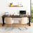 78.74" Modern Farmhouse Home Office Desk with Metal Frame