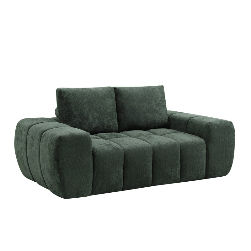 Causeuse en lin vert compressé, L 75,00 po