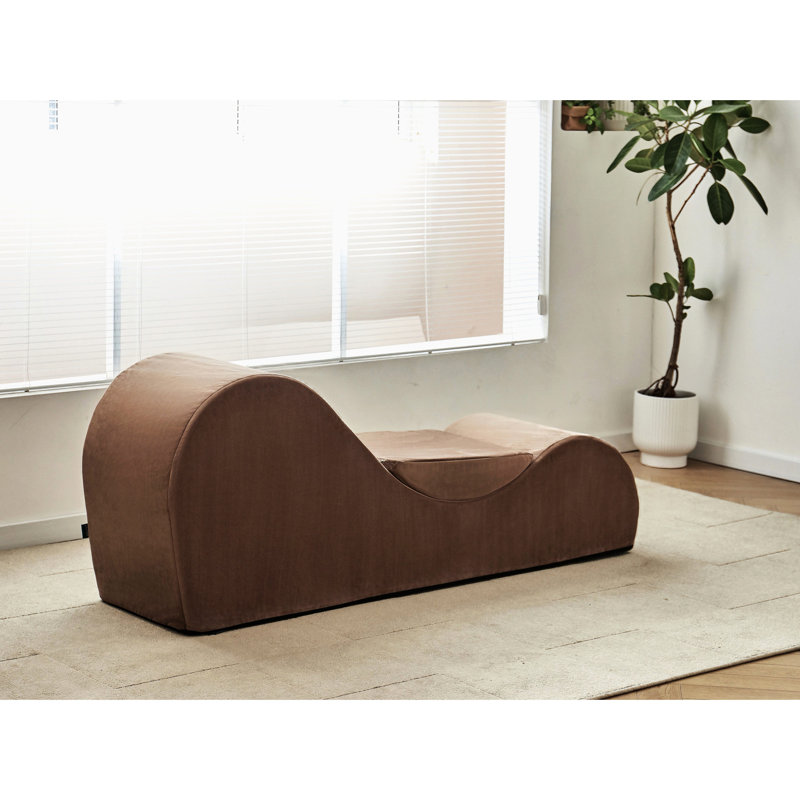 Chaise Lounge In Brown - Ergonomic Shape, High Foam Core, Machine Washable Cover Relax Style With Firm Foam, Design,, Brown