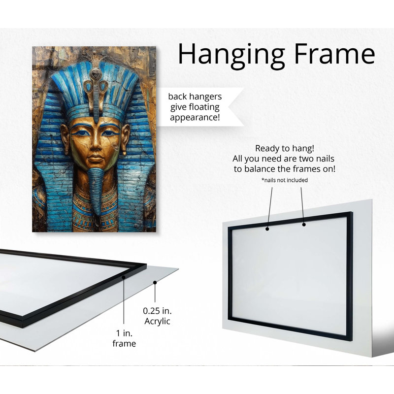 King Tutankhamun - impression sans cadre, H 45 po x l 30 po x P 1 po