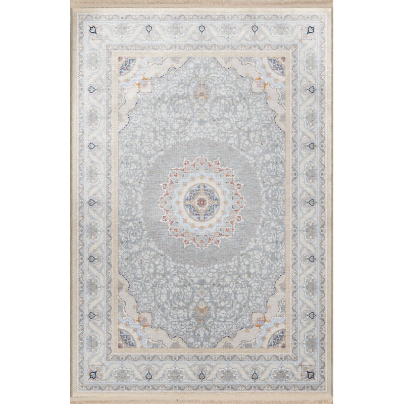 Tapis beige en polypropylène à imprimé numérique Villo, Tapis de couloir 4 pi x 8 pi 3 po