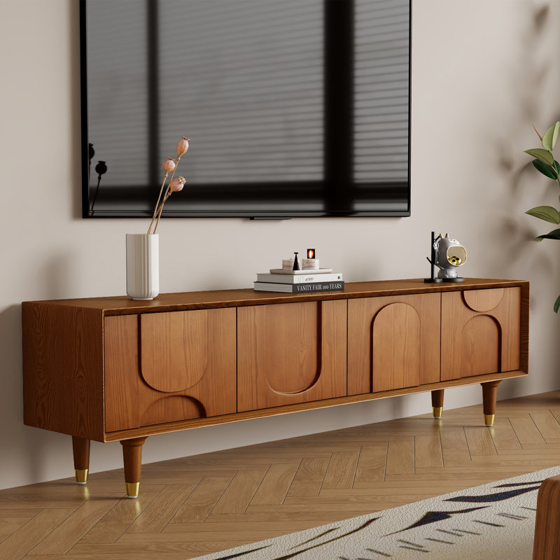 Meuble télé 71 po Mid-Century, Brun