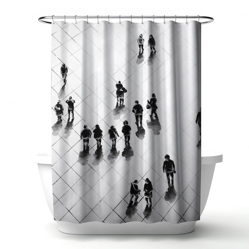 Shower Curtain ST39 – Polyester Shower Curtain, Dye Sublimation Print, 71" W × 74" L