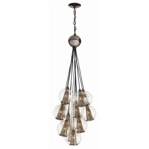 Laura Kirar 8 - Light Pendant, 51" H x 28" W x 28" D, Brown Nickel/Smoke