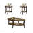 Perth 3-Piece Espresso Oval Coffee Table With End Tables Set