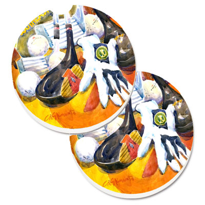 Ceramic Round 2 Piece Car Coaster Set