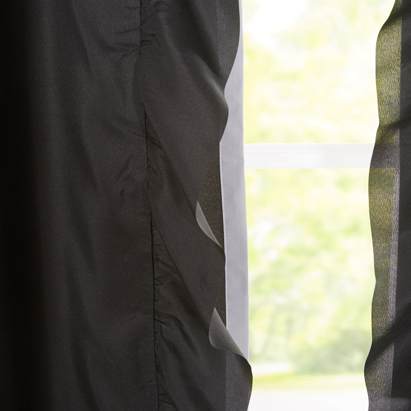 Amber Blackout Curtain Panel Pair, Black