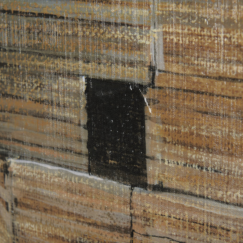 «Old Barn I», une toile texturée embellie à la main, H 50 po x l 40 po x P 1,5 po