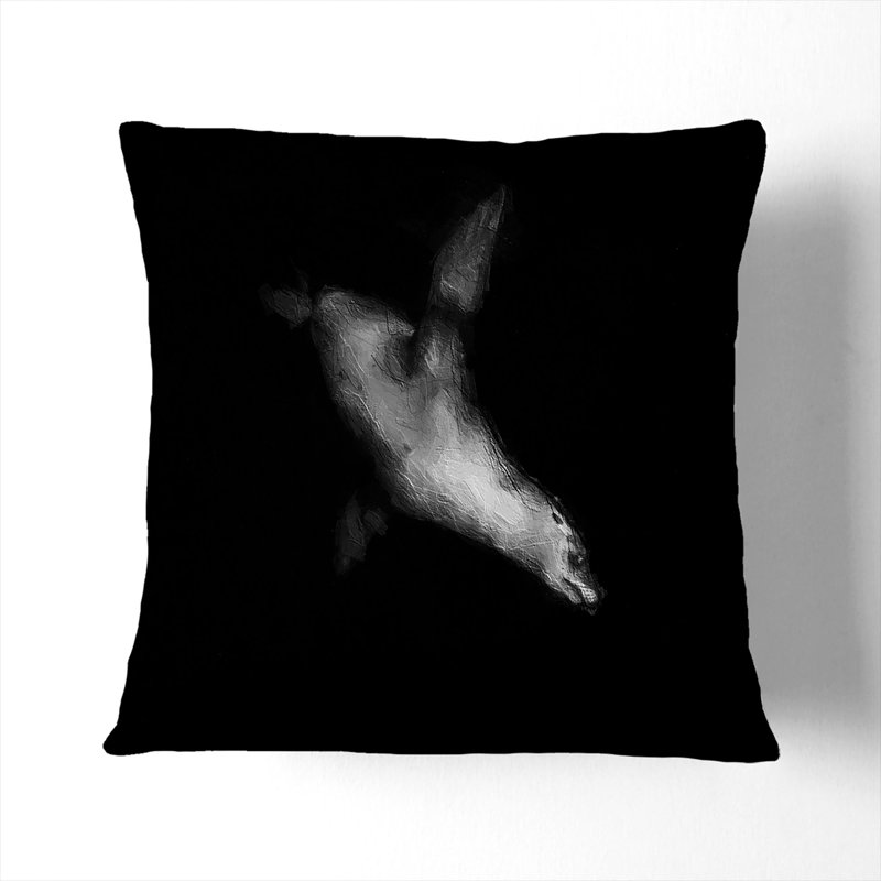 Square Cushion, Black, 55cm H x 55cm W x 20cm D