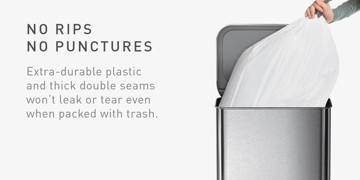 Simplehuman Code H Custom Fit Drawstring Trash Bags, 30-35 Liter / 8-9.2 Gallon