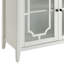 Armoire console à 2 portes en blanc - Table rectangulaire avec rangement en verre et tablette intérieure