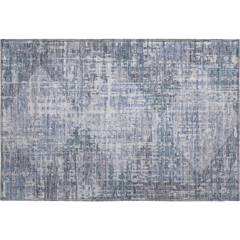 Premium Machine Washable Mayfield Geometric Rug, 1'8" x 2'6", Blue