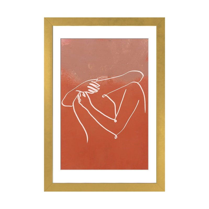 The Embrace - Reproduction d'art mural - Papier d'art encadré, 32 po x 24 po, Papier encadré, Doré