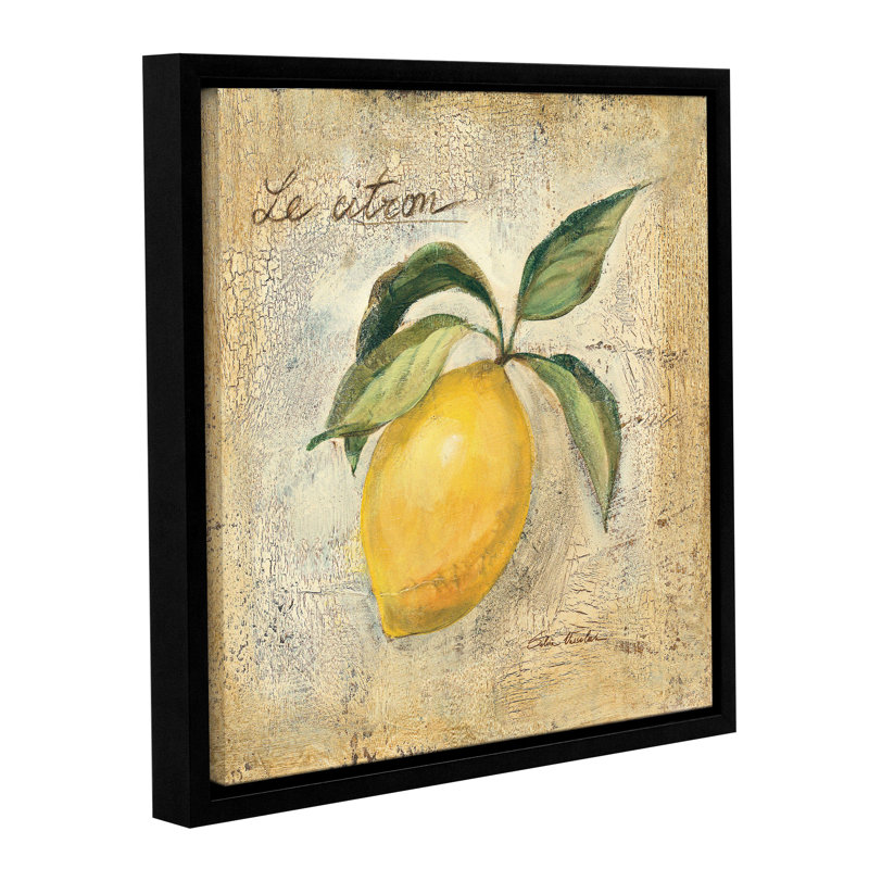 «Le Citron» - reproduction d'art, H 24 po x l 24 po x P 2 po, Cadre flottant noir
