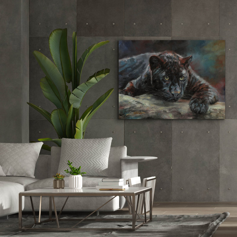 «Bungalow Rose» Black Panther 42 par David Stribble, art mural sur toile, H 40 po x l 54 po x P 1,5 po