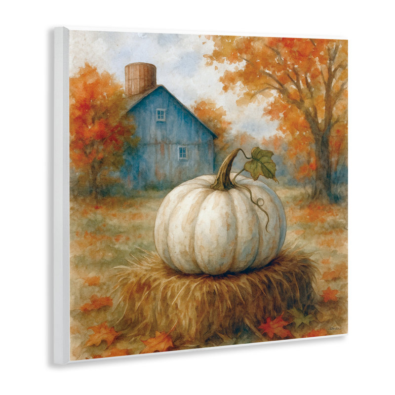 Plaque murale «Harvest Pumpkin on Hay Bale», conception par Antony Smith