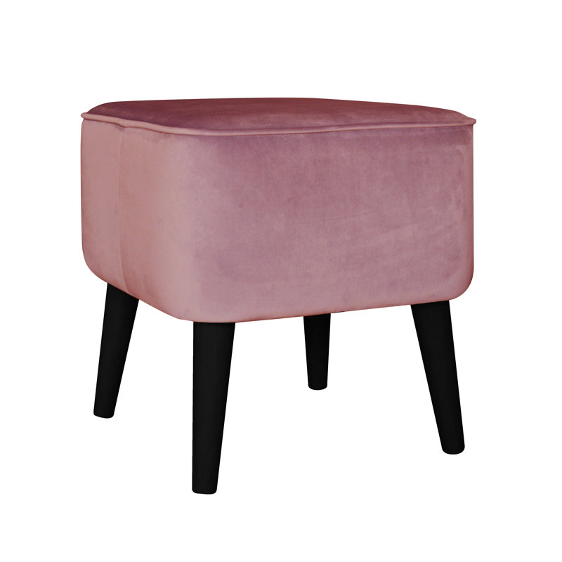 40cm Wide Square Solid Colour Standard Ottoman, Dusty Pink