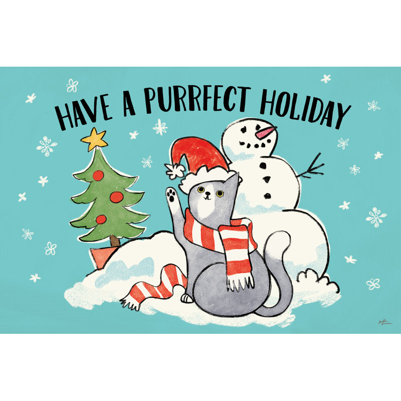 «Santa Paws I» par Janelle Penner, reproduction, Toile encadrée noire, Non, H 8 po x l 12 po