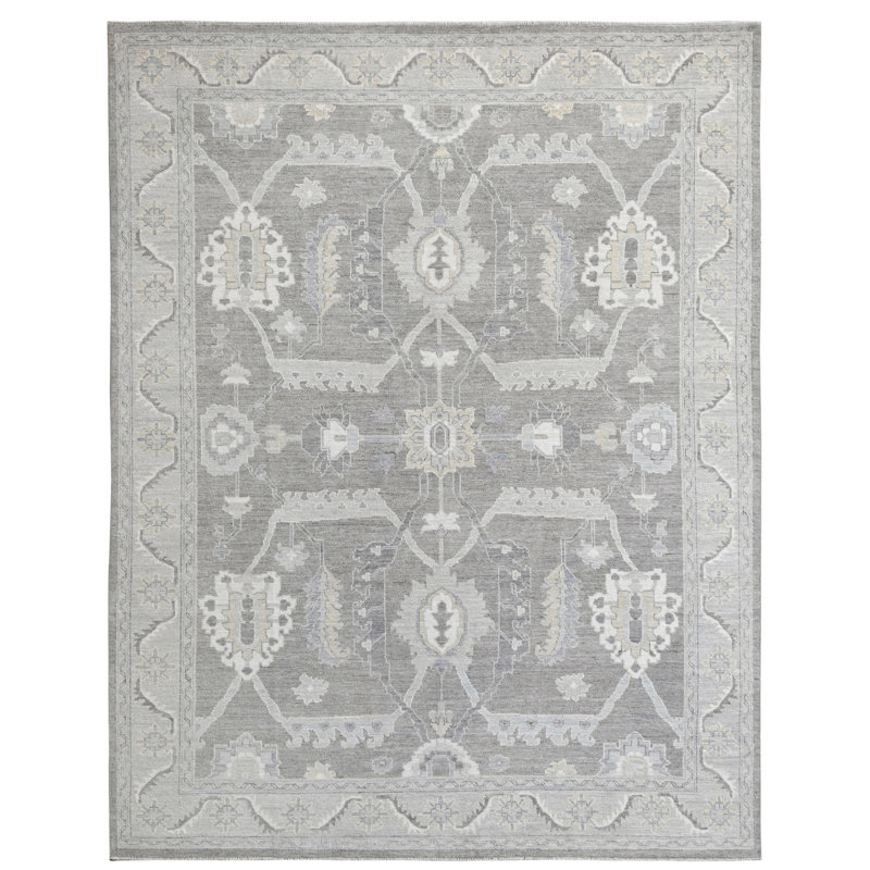 Tapis rectangulaire en laine noué à la main 9 pi 2 po x 12 pi Rectangle
