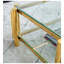 Table basse rectangulaire moderne en acier inoxydable de 47 po de largeur, table basse en verre trempé transparent à deux couches, table centrale avec rangement, pour le bureau à domicile, assemblage facile, or