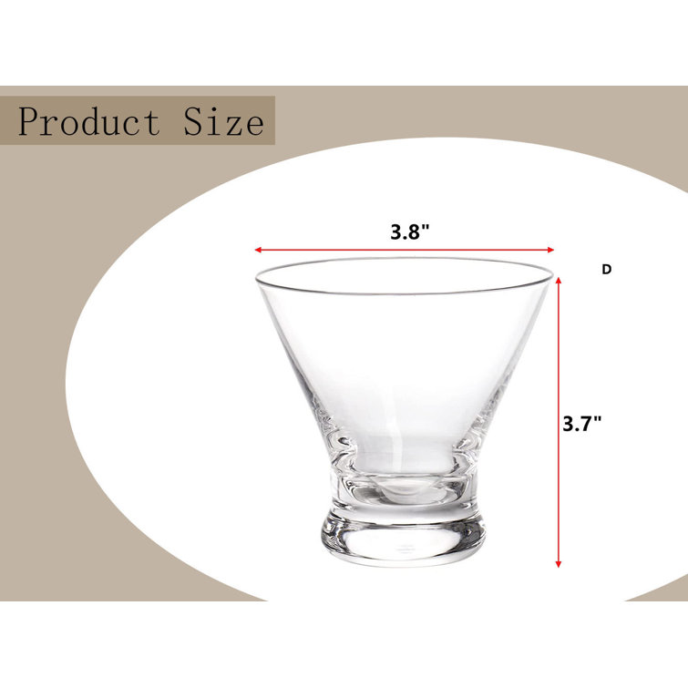 Eternal Night 8 - Piece 7oz. Glass Martini Glass Glassware Set