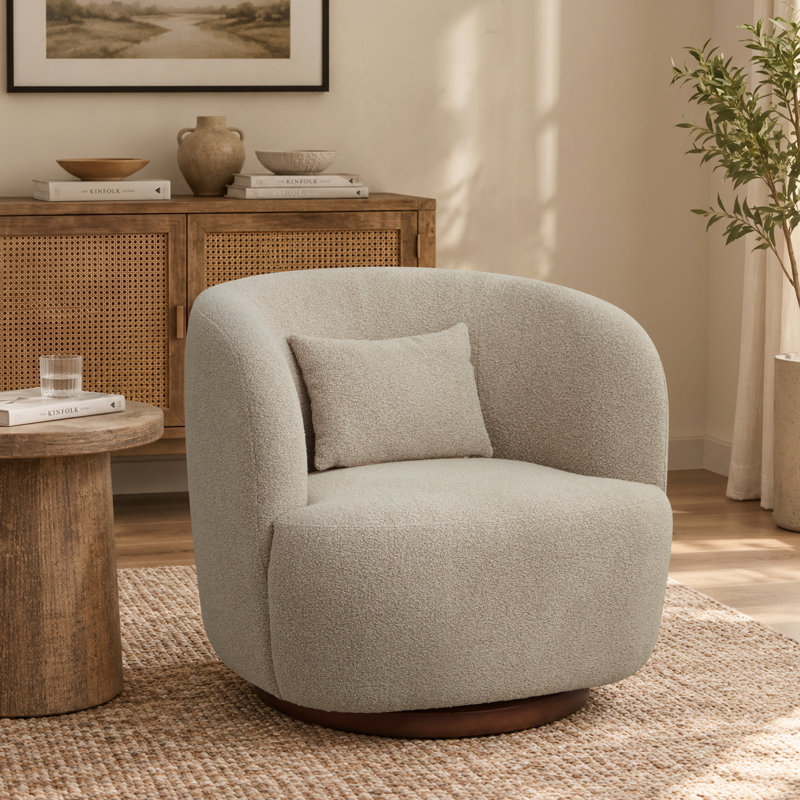 Fauteuil pivotant rembourré de 33 po de largeur, Brun