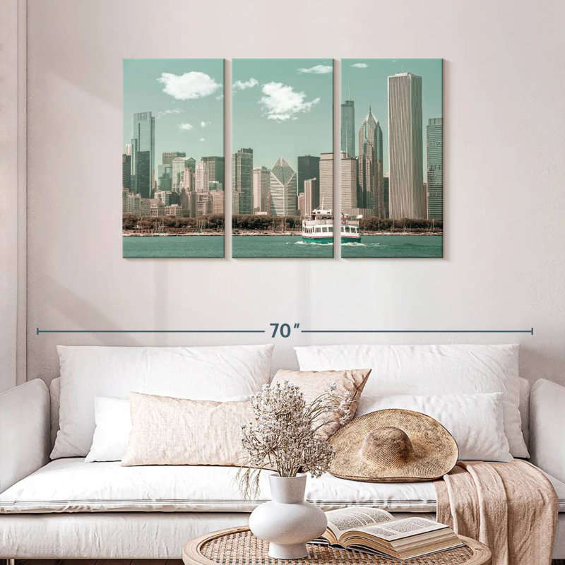 Style rétro Sirci Chicago Skyline, H 28 po x l 45 po