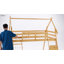 Lit superposé simple au-dessus de grand lit en bois avec filets d'escalade et rampe d'escalade, lit superposé bas pour enfants, aucun sommier nécessaire