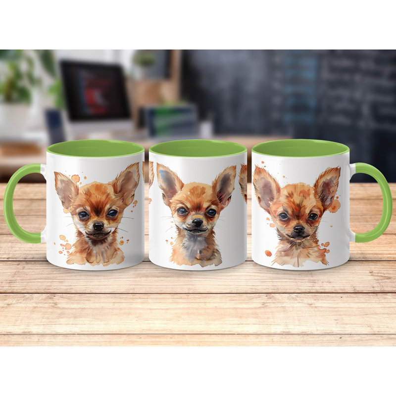 Ceramic Coffee Mug, Light Green, 3