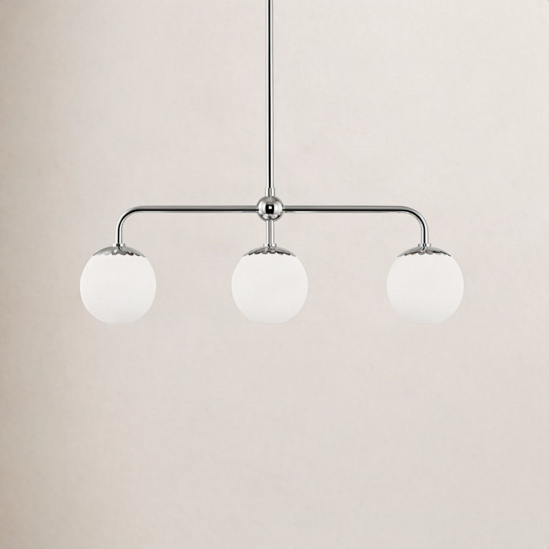 Deniaud 3 - Light Kitchen Island Pendant, Polished Nickel