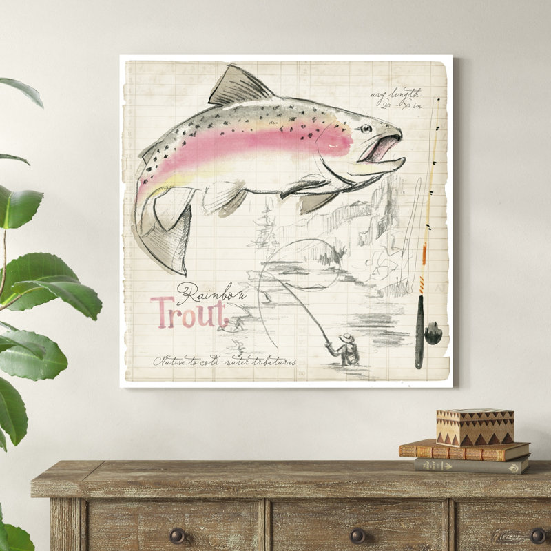 «Trout Journal I» par Jennifer Paxton Parker - impression sur toile tendue, H 36 po x l 36 po x P 1,25 po