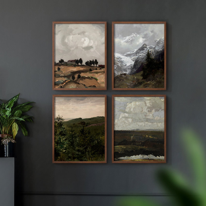 «Vintage Landscape CCxxxiii», ensemble de 4, H 10 po x l 32 po