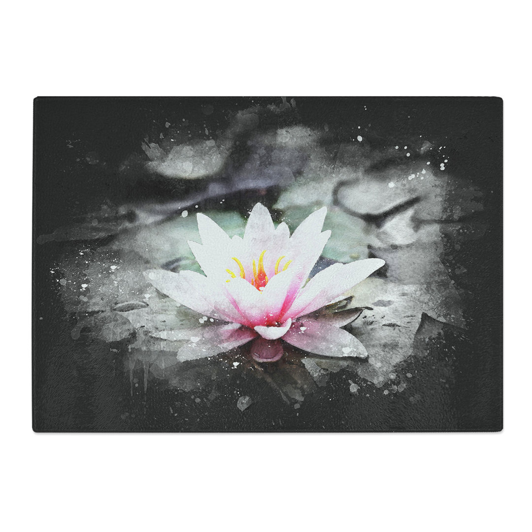 Tempered Glass a Pale Water Lily Paint Splash Chopping Board