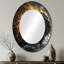 Décoration murale jaune et noire Aurora Fractal Edge I - miroir ovale noir-1624902086