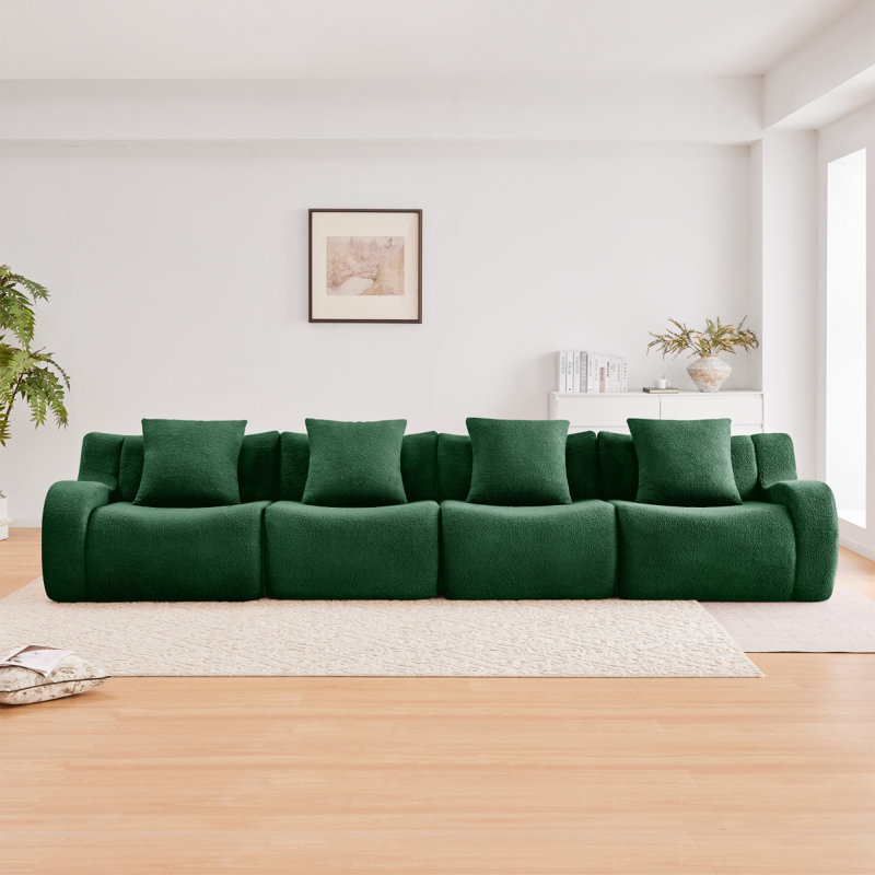 Canapé modulaire Boneless, H 35,4 po x l 148 po x P 40,9 po, Vert