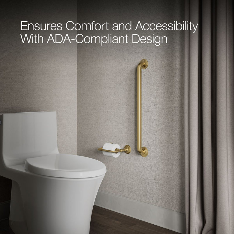 Traditional Grab Bar, 24"W, Vibrant Brushed Moderne Brass