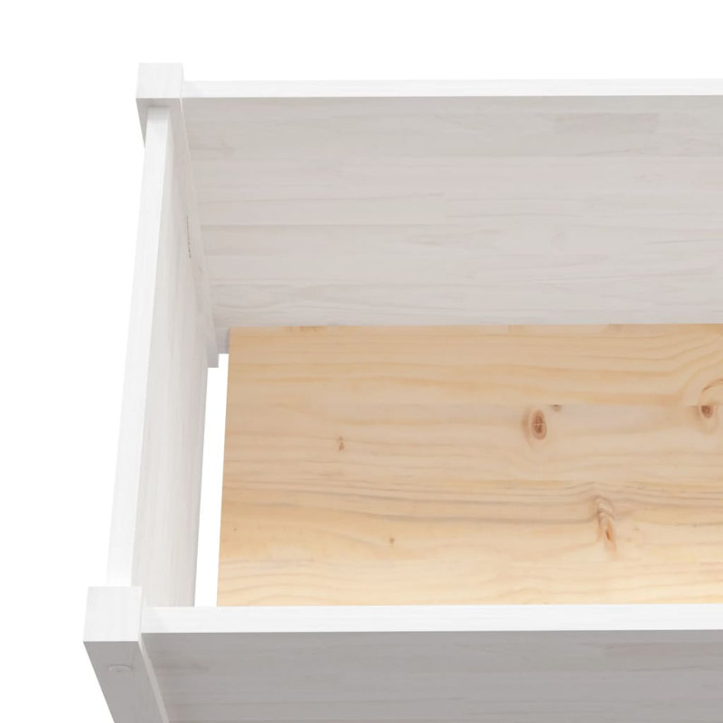 Boîte à fleurs en bois Olyve, Blanc, H 19,7 po x l 78,7 po x P 19,7 po