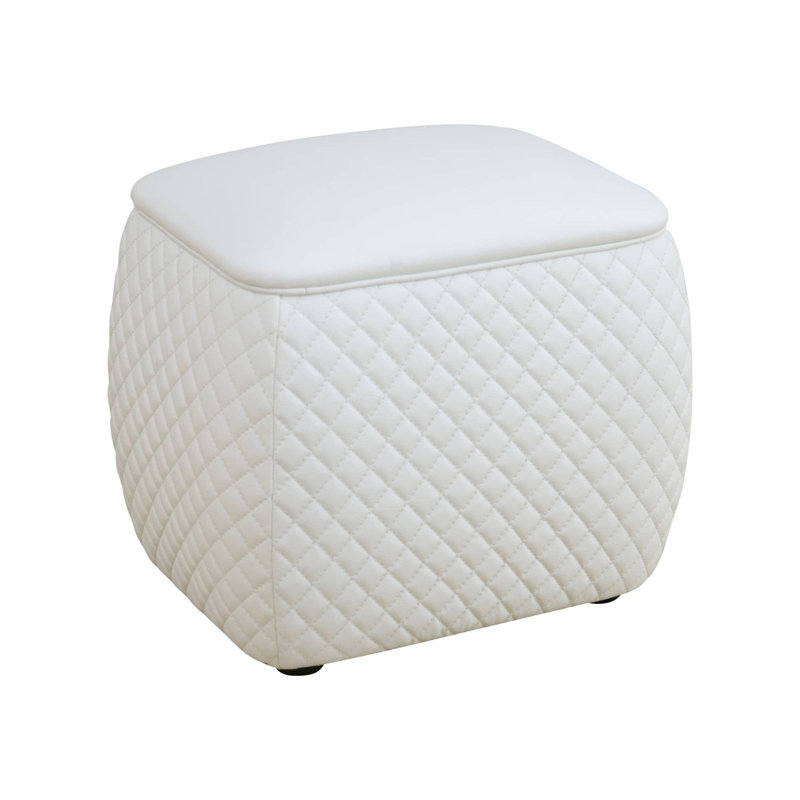 Chic White Leather Stool – Scratch-resistant, Pet-friendly & Stylish