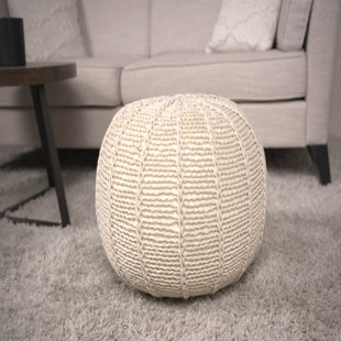 Pouf rond en coton Bordeaux