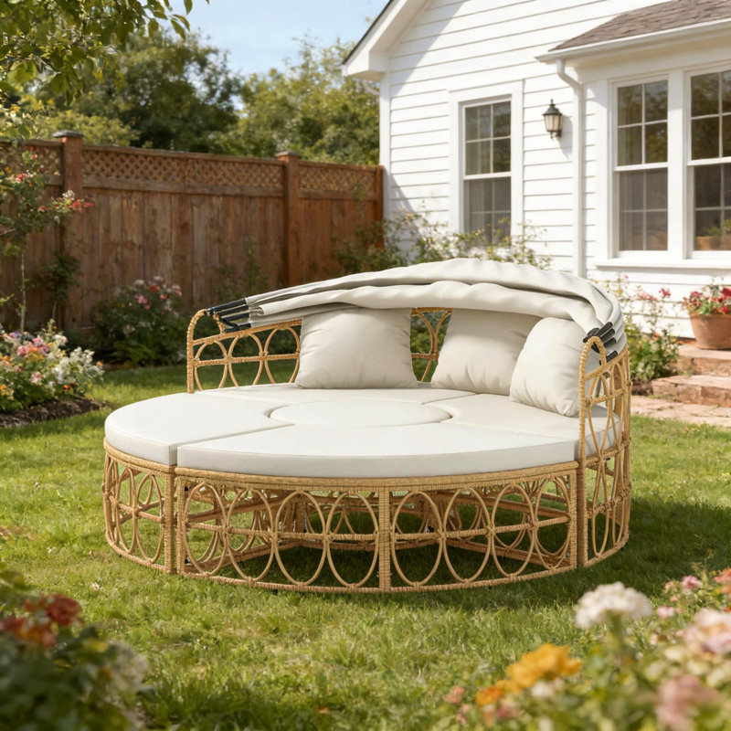 Conversation Set,Patio Furniture Set, Round Outdoor Daybed