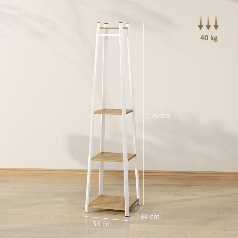Hall Tree 34cm Wide, White