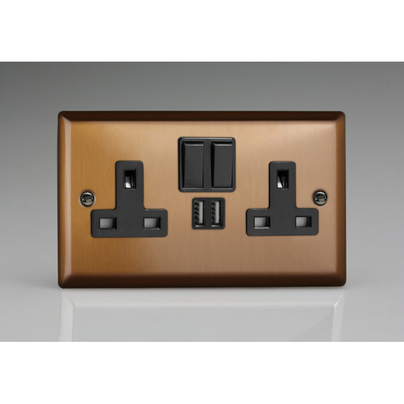 Wall Mounted Socket, Bronze/Black