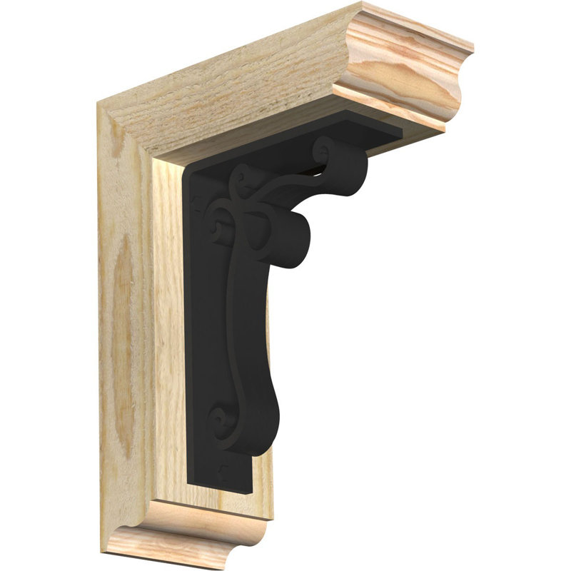Support à fer à cheval triple traditionnel 4 "Orleans, H 20 po x P 18 po, Cèdre rouge de l'Ouest l 4 po x T 4 po (sciage br